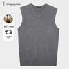 Cai Zi Мужской пуловер с V-образным вырезом без рукавов 100% шерсть