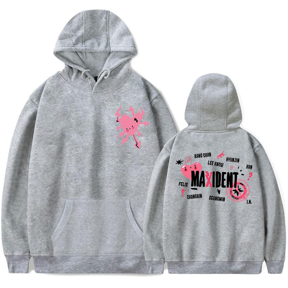 Mens Womens Hoodie Stray Kids Kpop Hoodies Streetwear Harajuku Casual Printed Hooded Pullover Sweatshirts