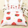 3pc Strawberry Print Bedding with Coreless Set Bedroom Living Room Multiple Sizes, Machine Washable, Soft and Comfortable