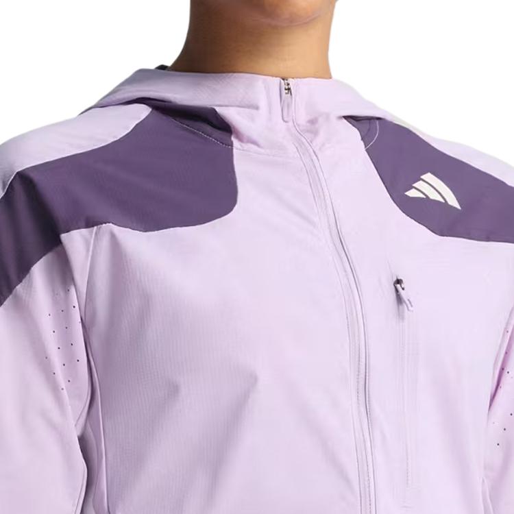 adidas Женская ветрозащитная беговая куртка Adizero, удобная, приятная для кожи, JV7180