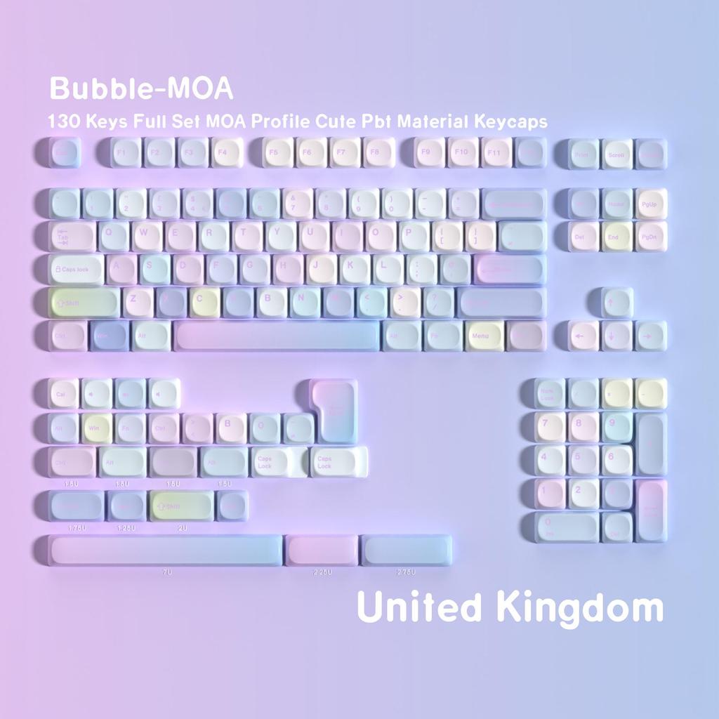 MOA Bubble PBT Сублимационные колпачки для клавиш: Многоязычные опции на арабском, корейском, немецком, французском, испанском, чжуинь, русском и других языках