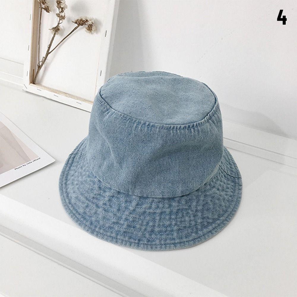 Denim Fabric Beach Cap Women Men Suede Panama Hat Fisherman Hat Sunbonnet Cotton Bucket Hats