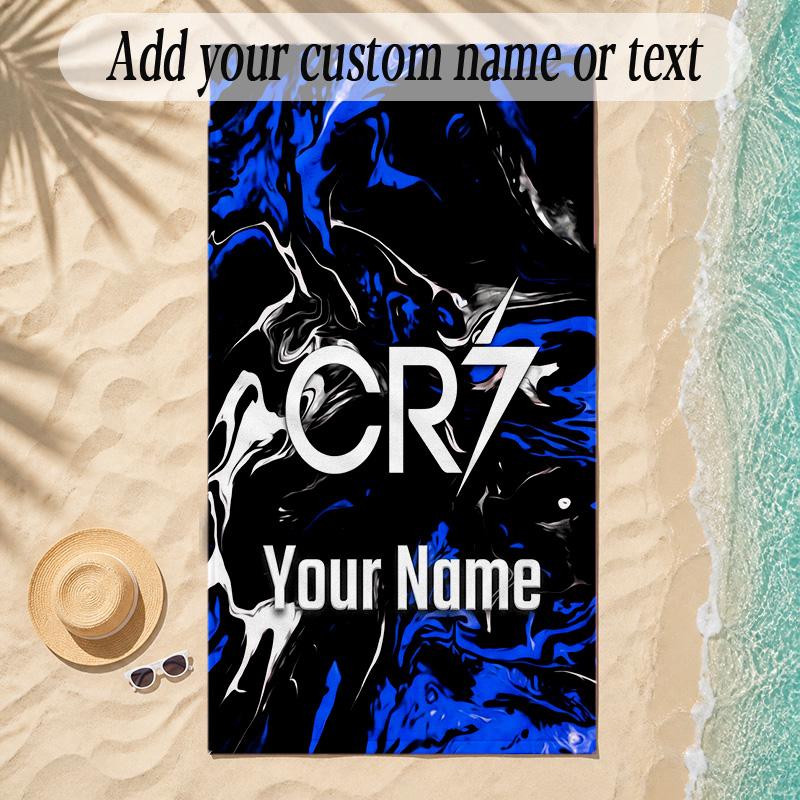Beach TowelCristiano Ronaldo Custom Name Text Personalized Soft Towel for Beach Pool Indoor Home Decor Gift