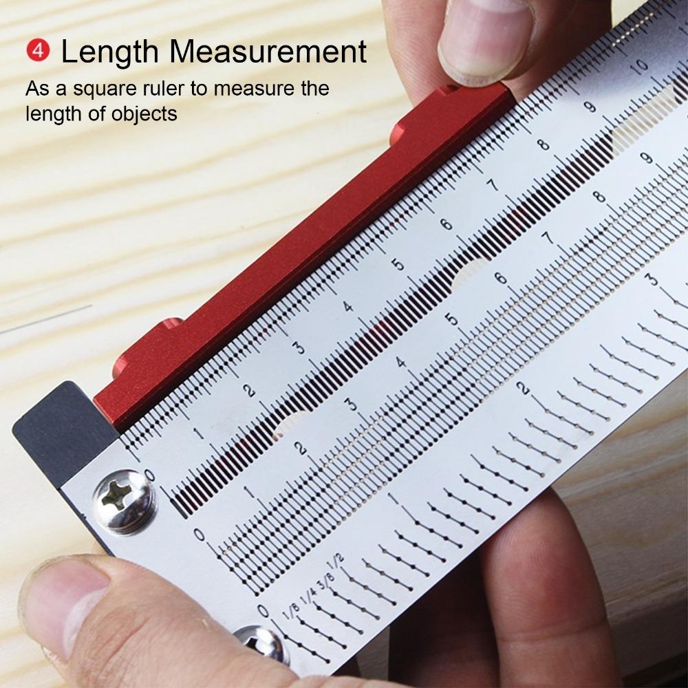4 Inch T Square Measuring Ruler Stainless Steel Woodworking Scribing Tool Woodworking