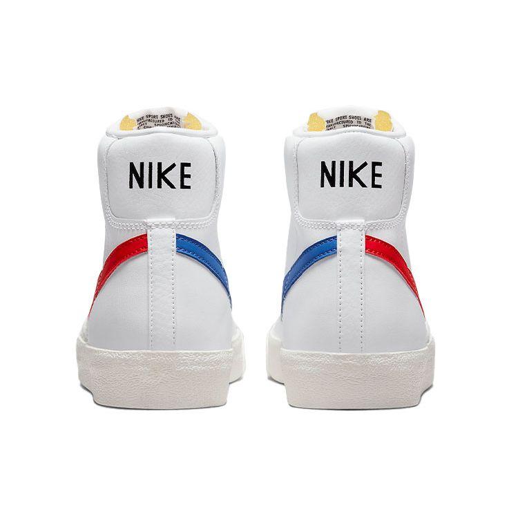Nike Blazer Mid 77 Vintage White Blue Red Мужские кроссовки Medium-Blue Sail Habanero-Red BQ6806-117