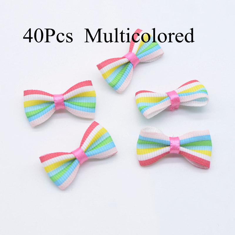 40 шт., мини-лента в рубчик, галстук-бабочка, аппликации, плоская задняя часть, орнамент для скрапбукинга, нашивки, аксессуары, принадлежности для рукоделия
