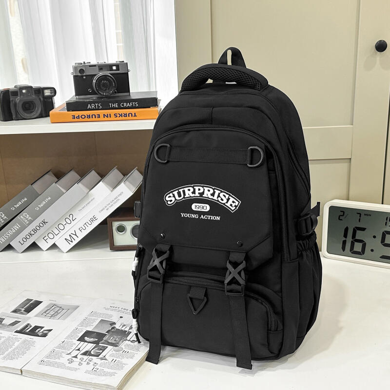 Men's Contrast Backpack Large Capacity Student Schoolbag Women's Backpack