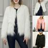 Women's Long Sleeve Fluffy Coat Open Front Faux Fur Cardigan Furry Parka Shaggy Jacket Winter Warm Outerwear