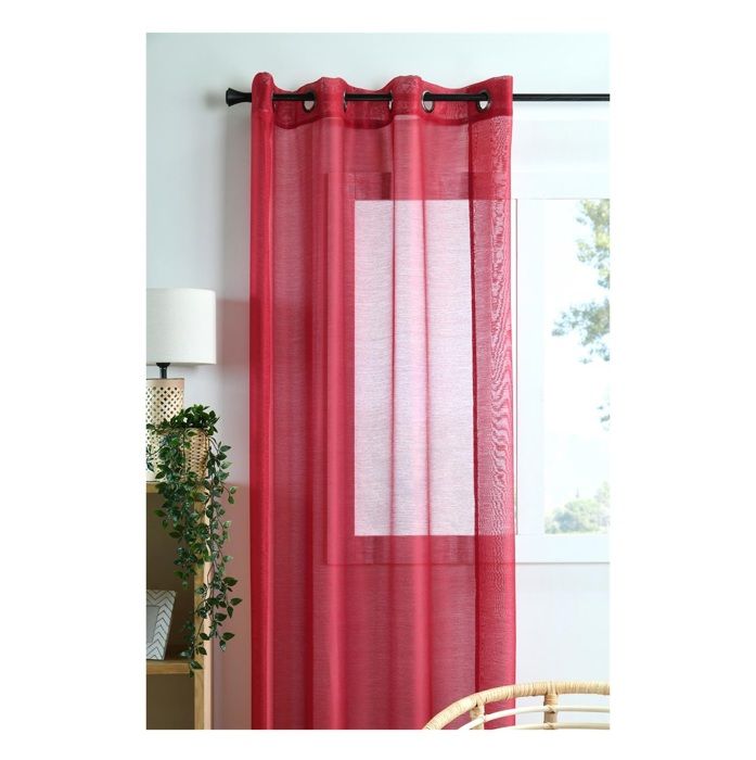Voilage - Linwood - Rouge - 140 x 260 cm - 8 oeillets en métal - Oeko-Tex®