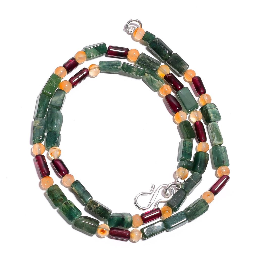 Натуральный авантюрин гранат сердолик драгоценный камень гладкие бусины ожерелье 17" UB-4873 UB-4873