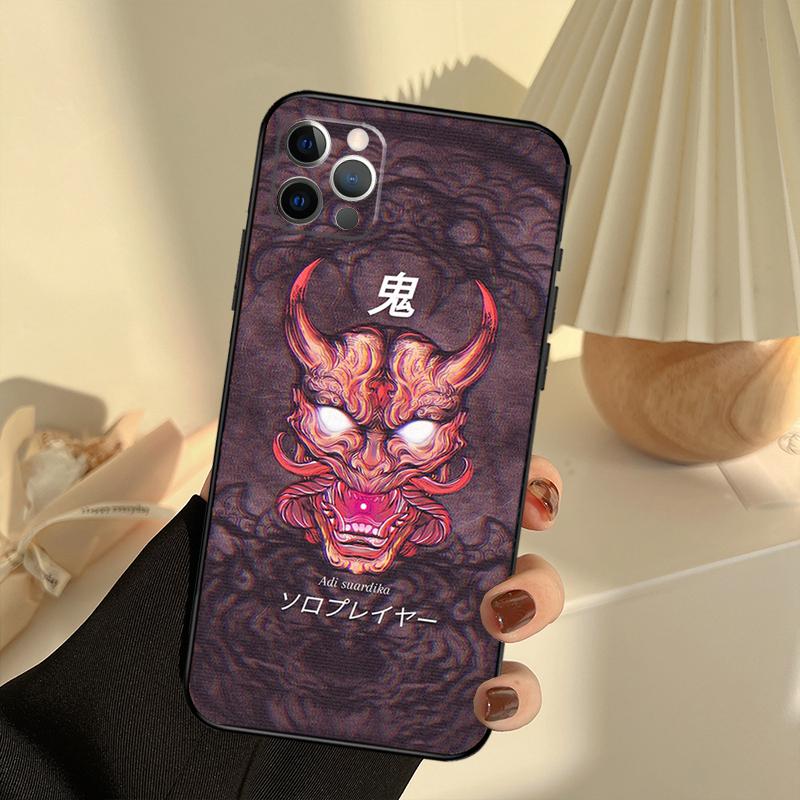 Чехол для телефона с маской Они самурая Для iPhone 13 16 15 11 12 14 17 Pro Max 12 mini 15 16 Plus 16e 17 Air Cover Funda