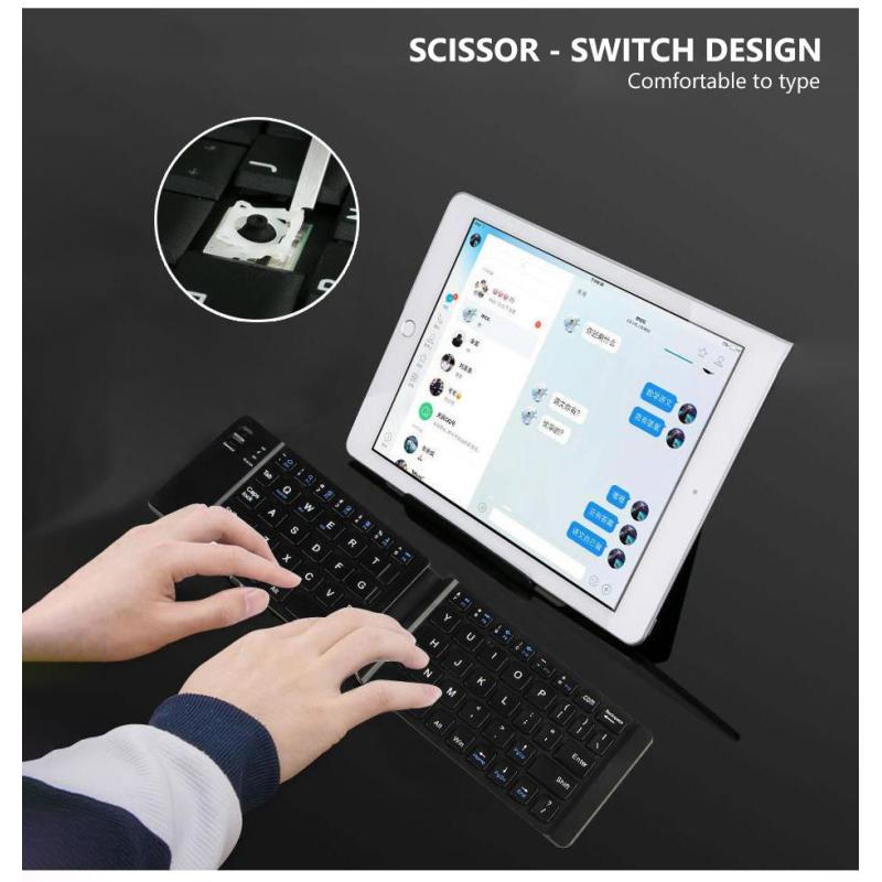 Легкая, русская/английская складная Bluetooth-клавиатура, складная беспроводная клавиатура для