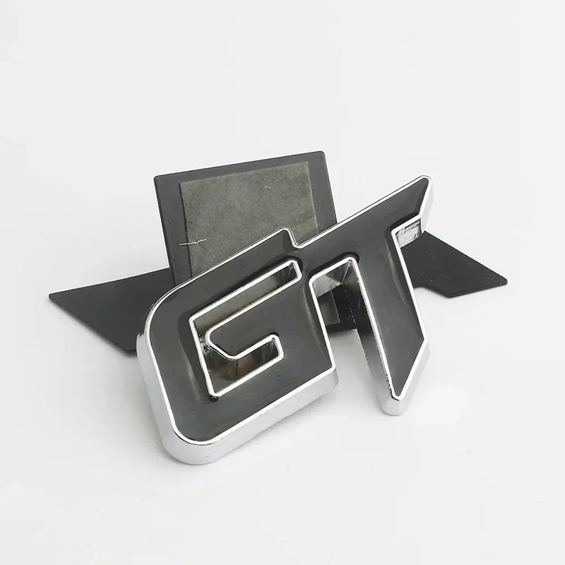 3D Metal GT Letters Car Front Grille Rear Trunk Fender Emblem Badge Sticker Decals Styling Accessories