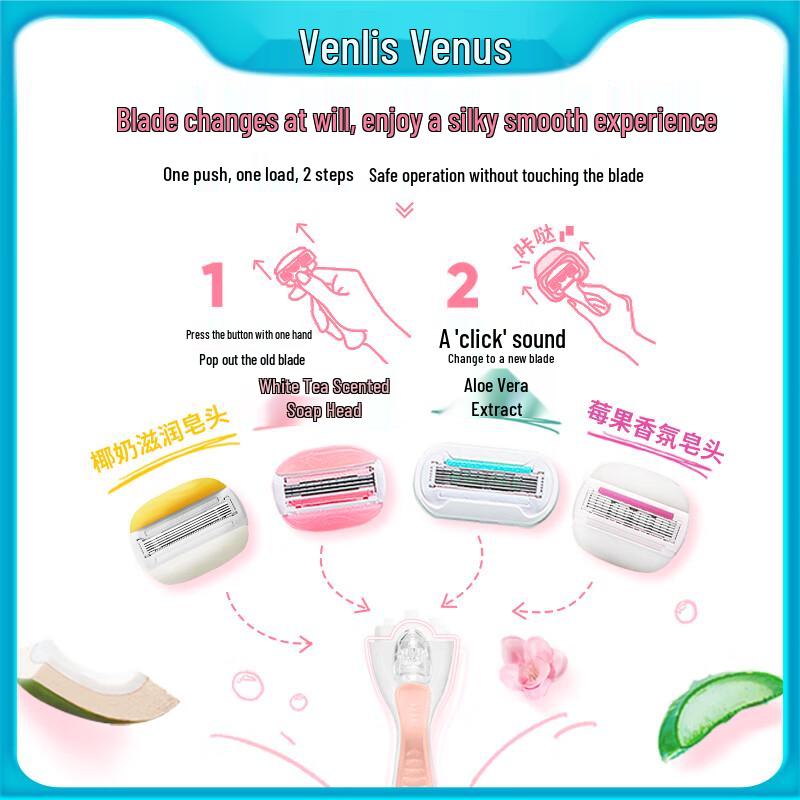 Gillette Сменные лезвия для женского бритвенного станка Venus с белым чаем