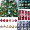 Праздничные 12/24 шт. елочные шары, блестящие украшения для рождественского декора