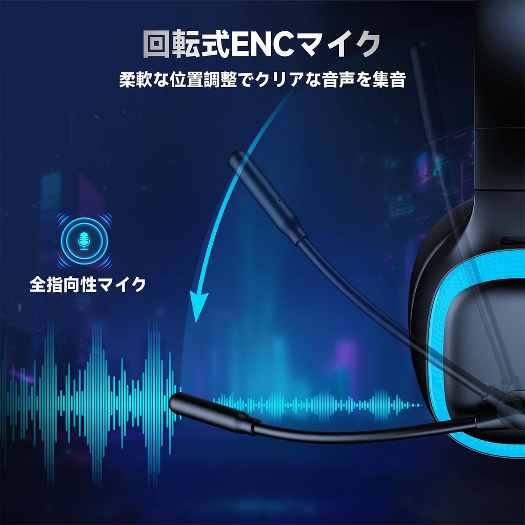 Беспроводная игровая гарнитура для PS5 Bluetooth-соединение Объемный звук Низкая задержка 50-мм динамики До 70 часов игрового времени Совместимость с и Switch 5.3 /