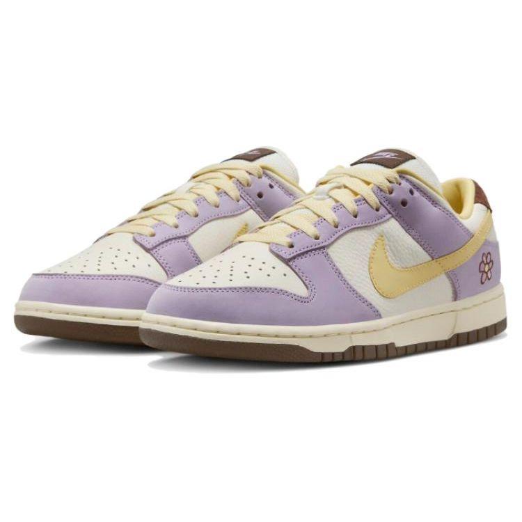 Nike Женские кроссовки Dunk Low Premium Lilac Bloom Фиолетовые нежно-желтые паруса FB7910-500