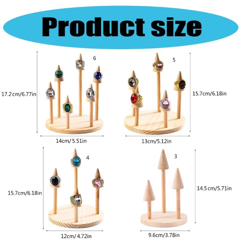 Sturdy Solid Wood Jewelry Display Stand Accessory for Rings Watches Bangles Organizers Storage Tray Showcase Prop