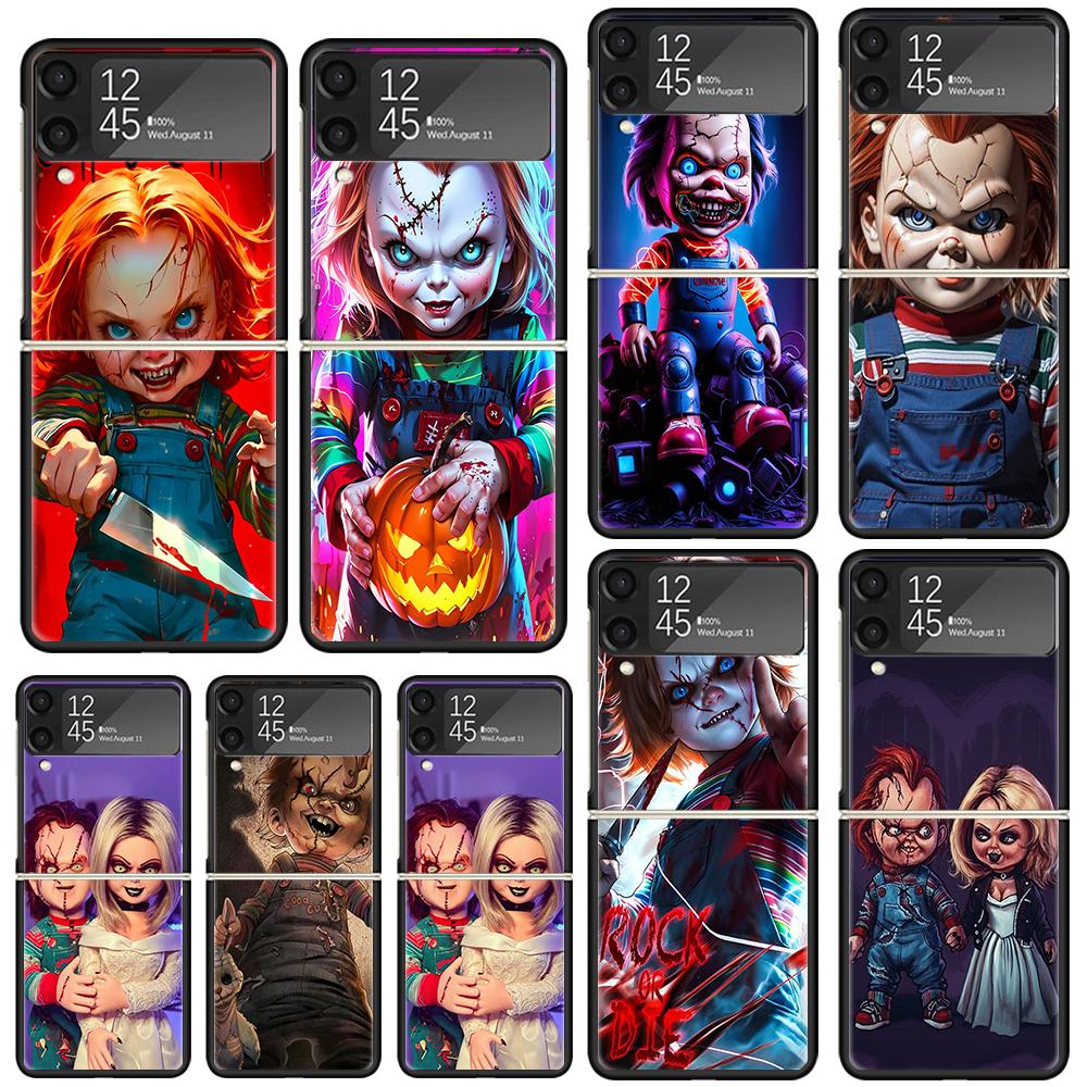 Чехол для телефона Chucky Doll Horror Movie для Samsung Galaxy Z Flip 7 6 5 4 3 5G Flip3 Flip4 Flip5 ZFlip6 ZFlip7 Черный Fundas Ga