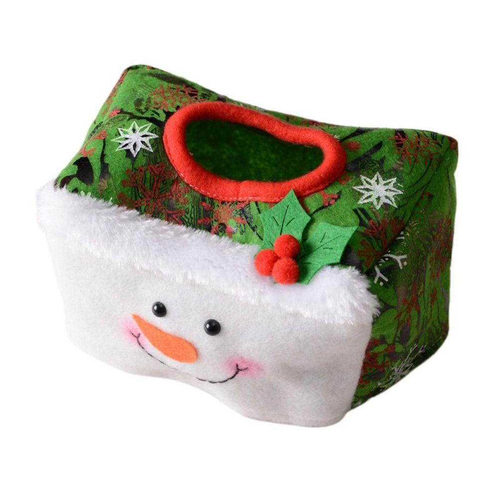 Decorative Christmas Tissue Paper Holder Non-woven Fabric Toilet Paper Storage Box Cover  Kids