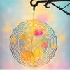 10 Inch Metal Wind Spinner Colorful Floral Garden Decor 360 Swivel Hook Outdoor Patio Lawn Yard Decoration Dynamic Leaf Flower Design
