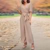 V-neck One-piece Wide-legged Trousers Summer Women's Casual Commuter Strappy Jumpsuit