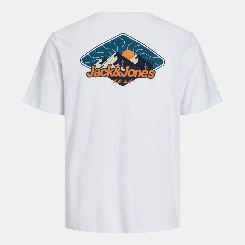 Белая футболка с круглым вырезом и принтом восходящего солнца для мужчин JACK & JONES