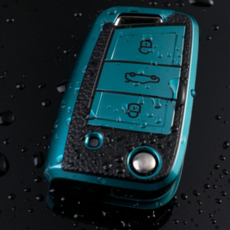 Модный кожаный чехол для ключей из ТПУ для VW для Volkswagen MK7 GTI 7 Golf 7 Golf R Skoda Octavia A7 SEAT, складной брелок с дистанционным управлением, брелок