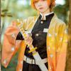 Аниме Kimetsu No Yaiba Косплей Костюм Demon Slayer Agatsuma Zenitsu Косплей Кимоно Накидки Брюки Топ Хэллоуин Костюм желтый