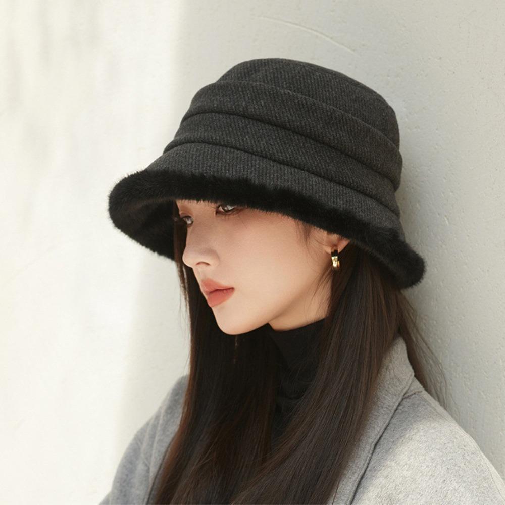 Толстая плюшевая женская шапка-рыболов, защита ушей, теплая шапка-ведро, зимняя теплая панама для женщин