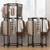 Hexagonal Rotating Indoor Clothes Drying Rack - Multi-Functional & Movable Floor-Standing Shelf