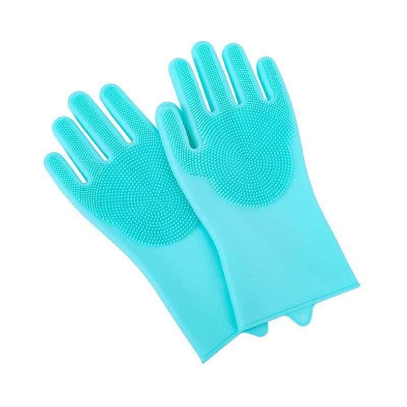 Pet Silicone Gloves Bath Massage Hair Removal Gloves Cat and Dog Bath Brush Anti-scratch Anti-bite Dishwashing Gloves
