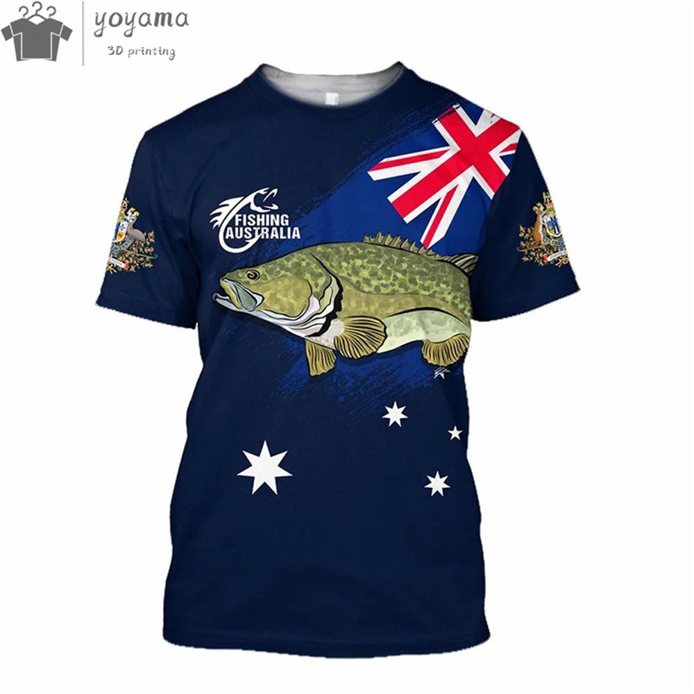 3D Catfish Print Men's T-shirt Summer Outdoor Fishing Sports Short Sleeved Top Fashionable Casual Round Neck Clothing