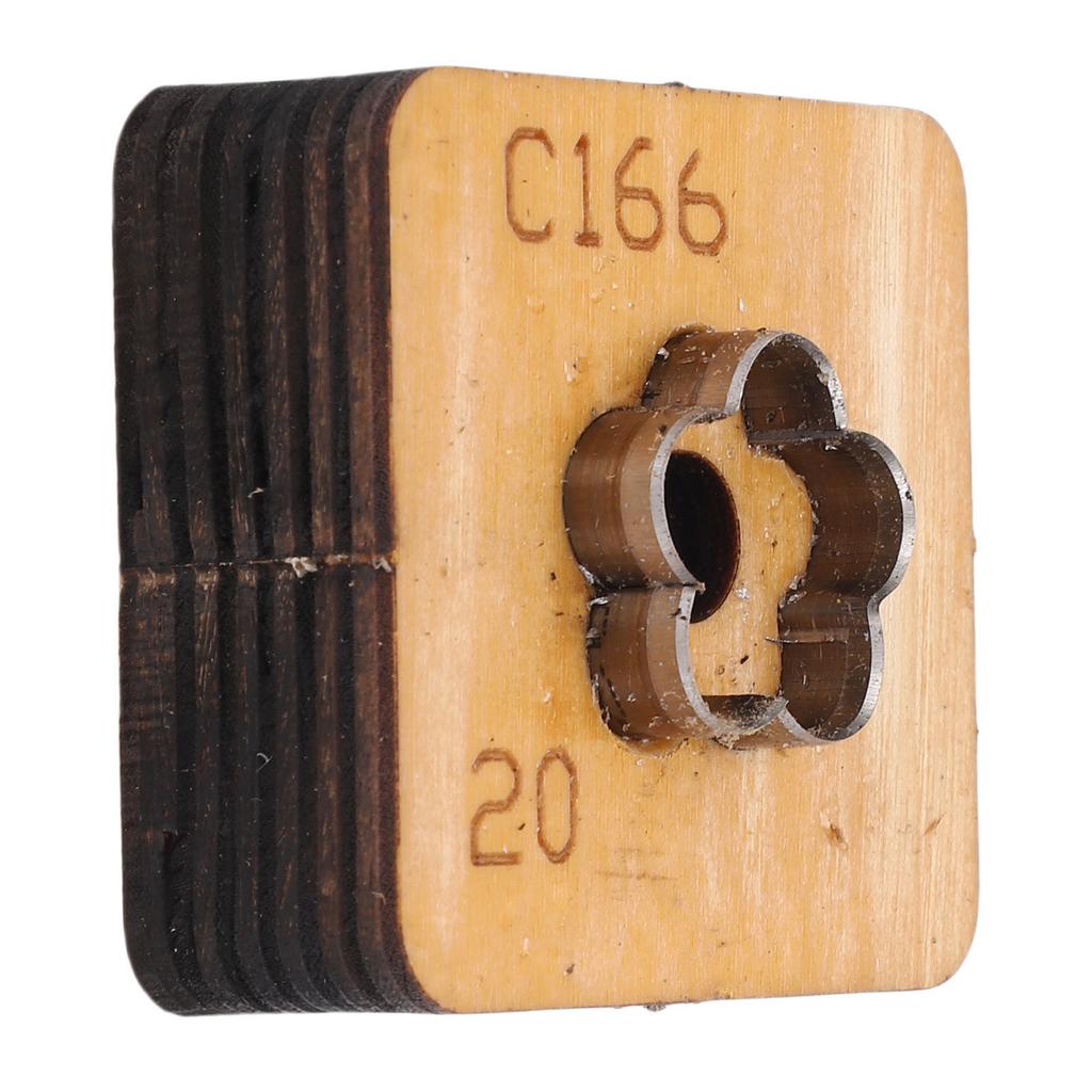 Leather Cutting Die with Wood Base Flower Shape Punching Mold for Keyring Making Crafting Projects