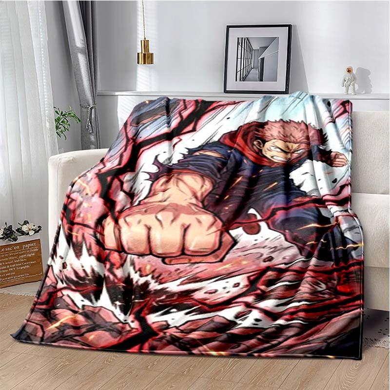 2026 newmodel Jujutsu Kaisen Anime Pattern Flannel Blanket,Multi-purpose Holiday Gift Blanket Warm And Soft Blankets All Seasons