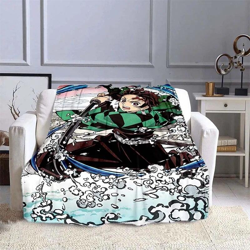 Одеяло с изображением убийцы демонов в стиле аниме, супер мягкое теплое одеяло, фланелевое одеяло, одеяло для пикника, одеяла для кроватей, одеяло для пикника