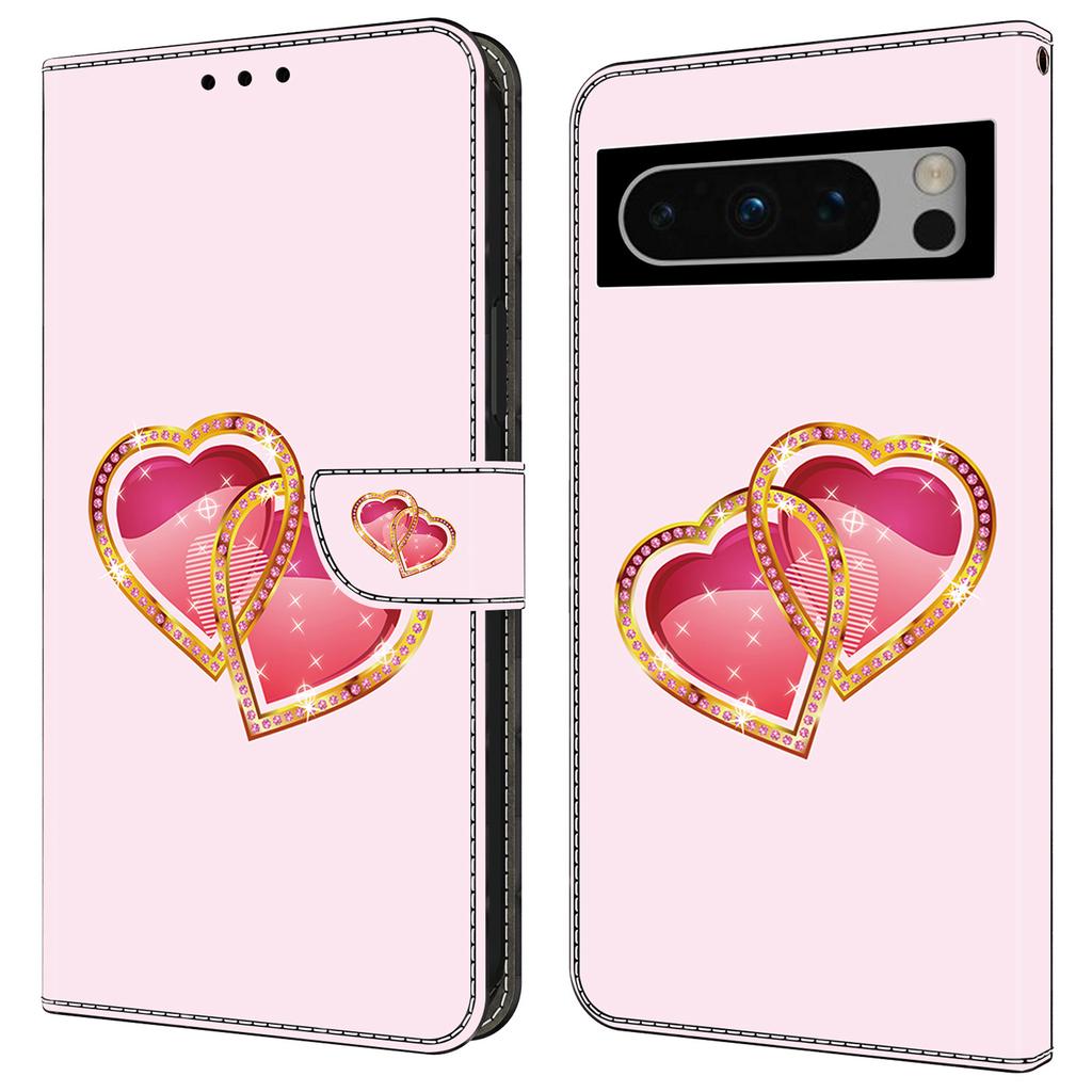 Чехол-бумажник из ПУ-кожи с рисунком для Google Pixel 9 / Pixel 9 Pro, книжка