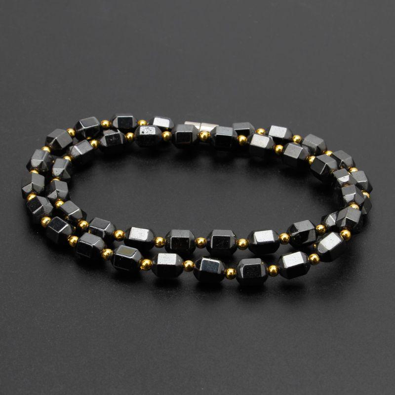 Simple Classic Health Energy Healing Therapy Beaded Magnetic Hematite Necklace for Men and Women Jewelry