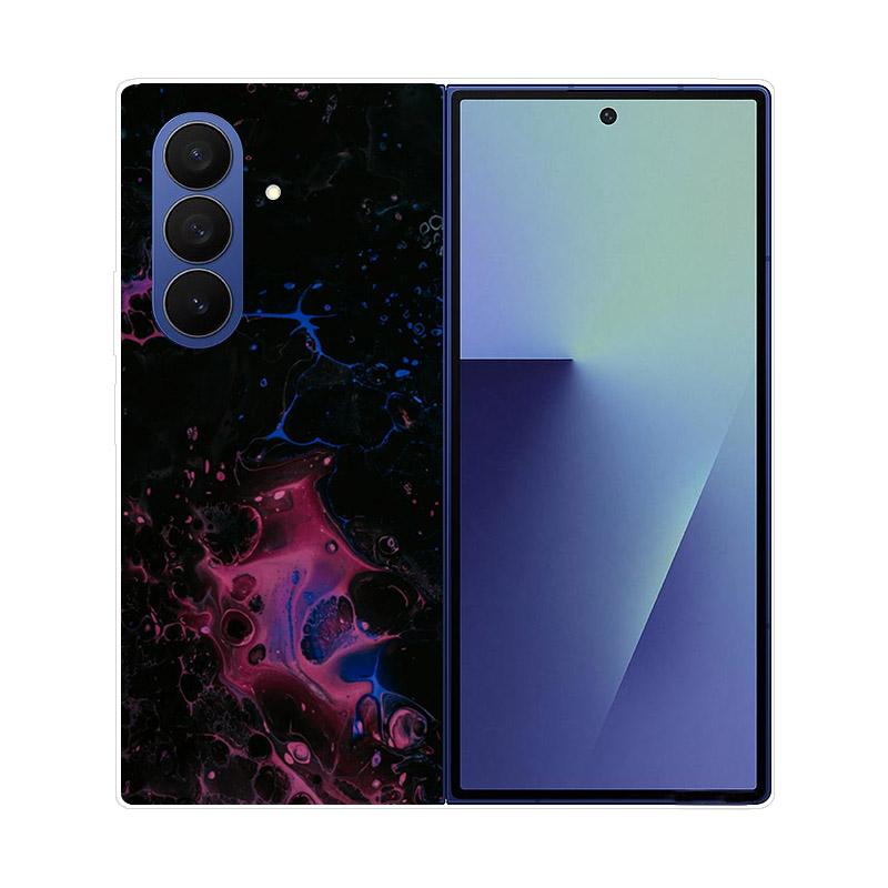 Роскошный прозрачный жесткий складной чехол из поликарбоната для Samsung Galaxy Z Fold 7 6 5 4 ZFold 3 Fold7 Чехлы Модный рисунок Прозрачная крышка
