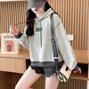 Navava Women Color Accent Long Sleeve Hoodie Sweatshirt Nt2285