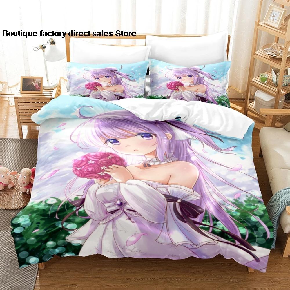 Azur Lane Anime Bedding Set Single Twin Full Queen King Size Duvet Cover Bed Sheet Set 2-3PCS
