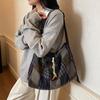 Autumn and Winter Canvas Plaid Shoulder Bag Retro British Plaid Canvas Bag Large Capacity Tote Bag Commuter Bag Women