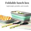 2 шт./набор силиконовых ланч-боксов, складная коробка для пикника, квадратная салатница, многоцелевая дорожная складная коробка для хранения продуктов с крышкой