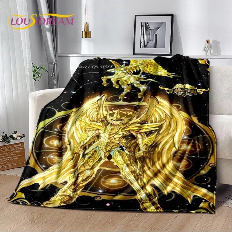 Мягкое фланелевое одеяло из мультфильма Saint Seiya 3D Retro для кроватей, диванов, пикников, пледов для отдыха на свежем воздухе, подарков