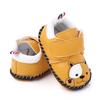 Newborn Baby Retro Leather Shoes Cute Embroidered Cartoon Bear Boys Shoes Rubber Bottom Non-slip Spring Infant First Walkers