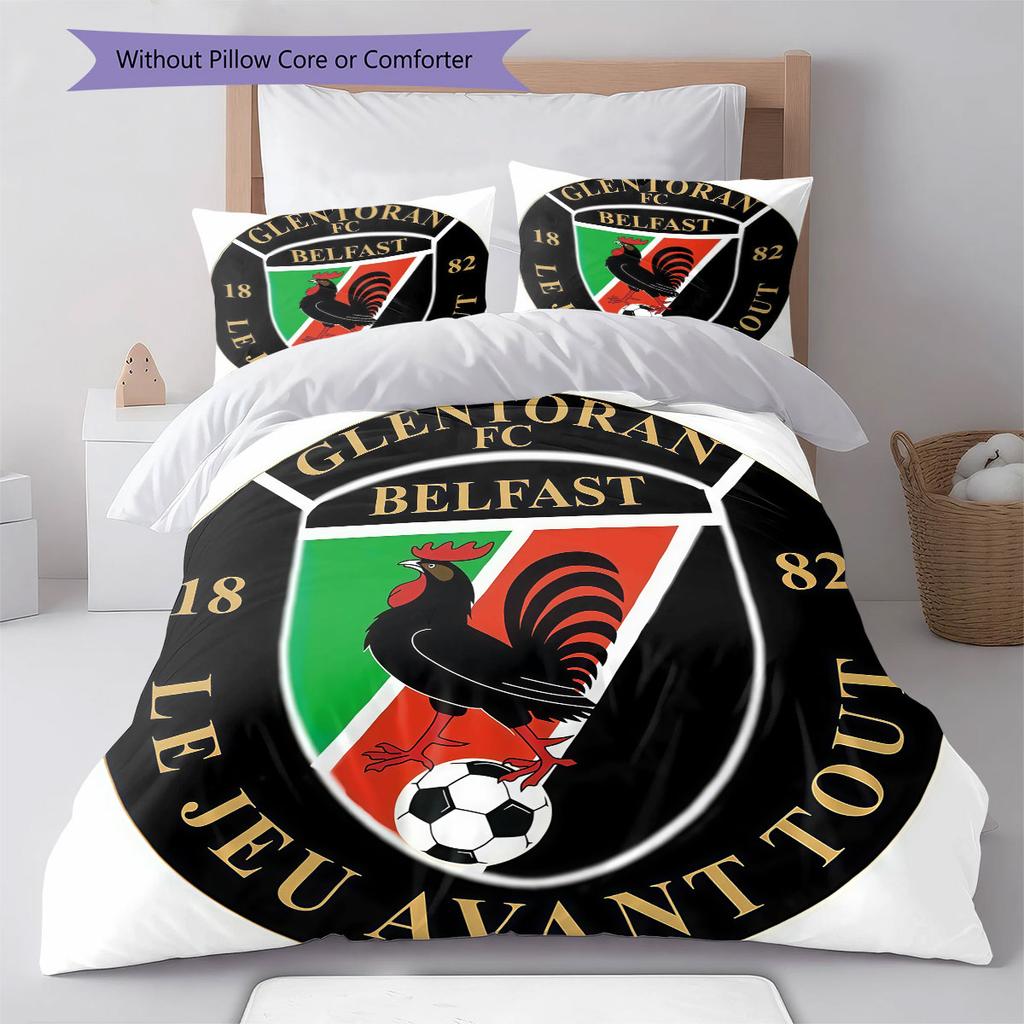 Glentoran Heart Bedding Quilt Set Quilt Cover Pillowcase Home Decoration Birthday Gift (1 * duvet cover + 2 * pillowcase, without core)