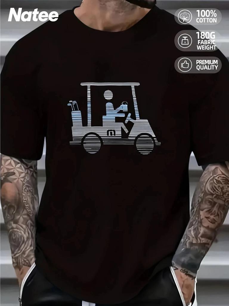 Golf Cart Graphic T Shirt Funny Summer Casual Tee Trendy Golf Lover Gift