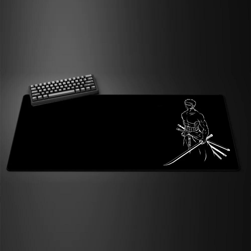 Black Samurai Mouse Pad Large Computer Office Game Table Mats New XXL 90x40cm Rubber Non-slip Gaming Keyboard Mat Long Desk Pads