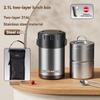 3.2L Термоконтейнер для ланча Bento многофункциональный Горячая еда Нержавеющая сталь Многослойный Отдельный Контейнер Посуда Коробка Набор
