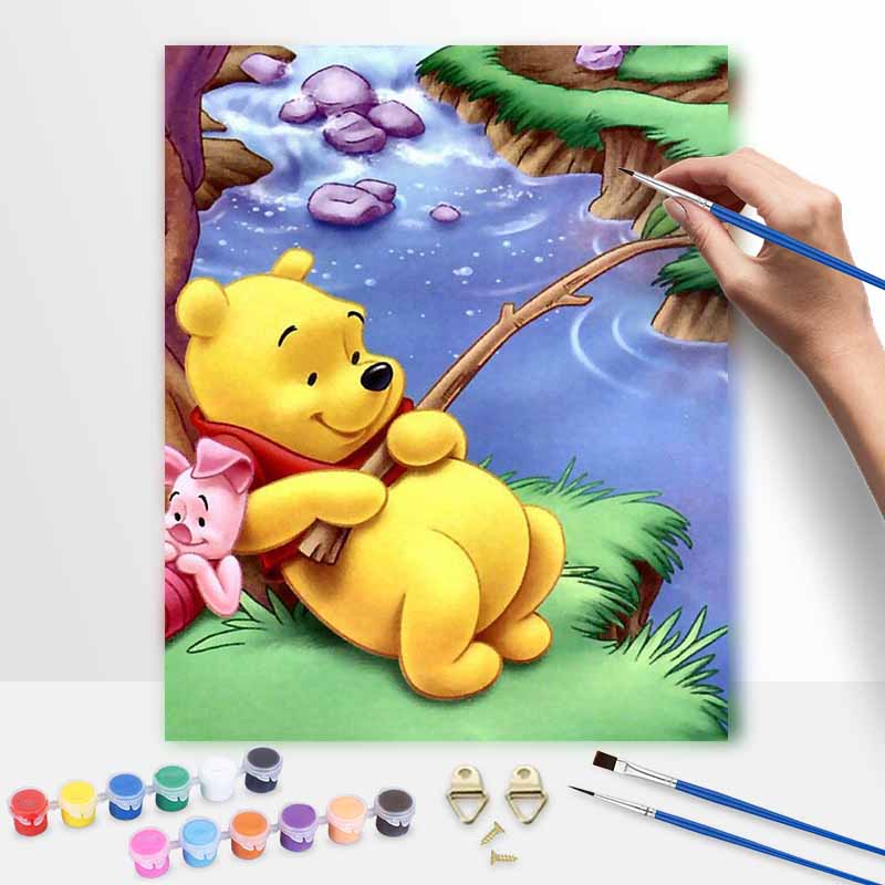 Disney Винни-Пух масляная живопись искусство ручная работа DIY картина украшение дома подарок